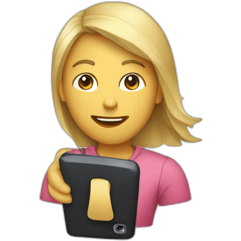 persona usando un teléfono emoji