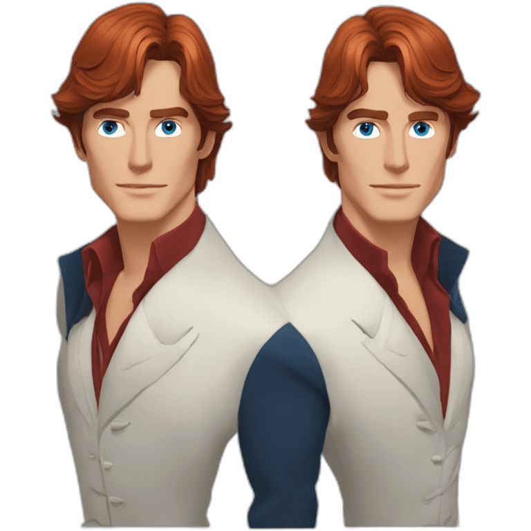 Alain delon blue eyes red hair elegant outfit fullbody emoji