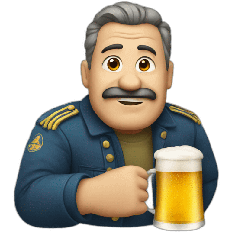 staline with a beer emoji