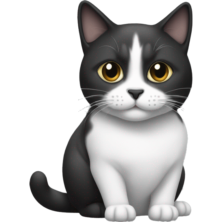 Cat with black and white colour emoji