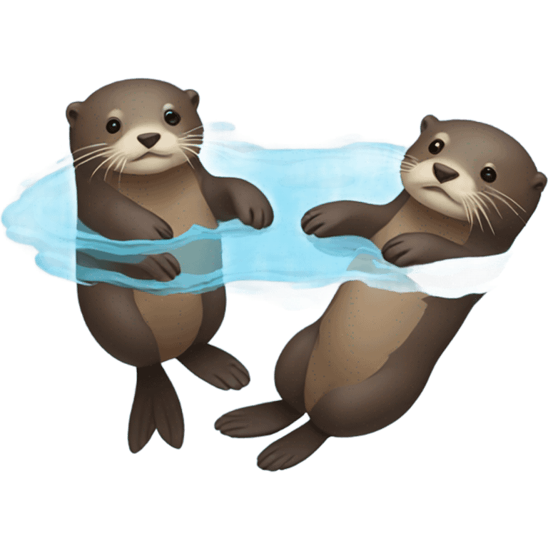 Otters floating emoji