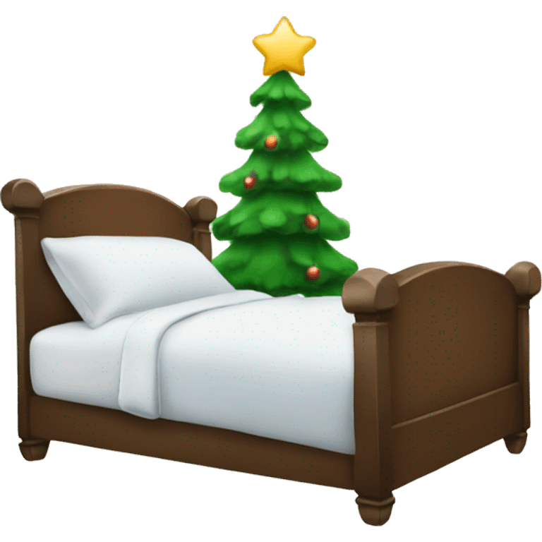 Bed and Christmas tree emoji