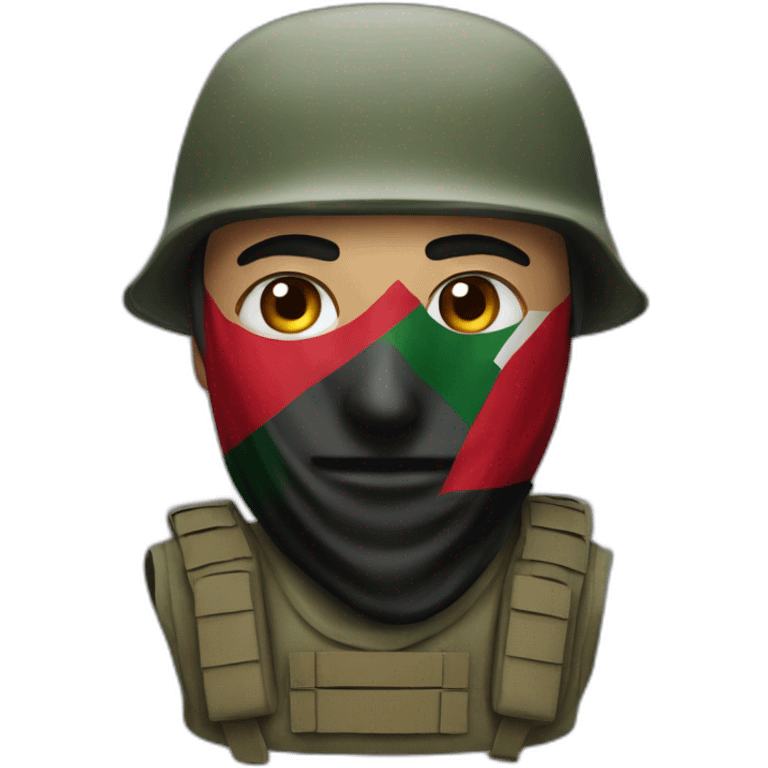 palestinian soldier with red water from the face emoji