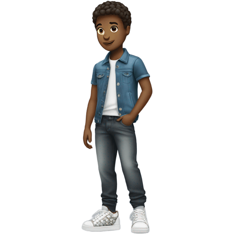 stylish boy with sneakers emoji