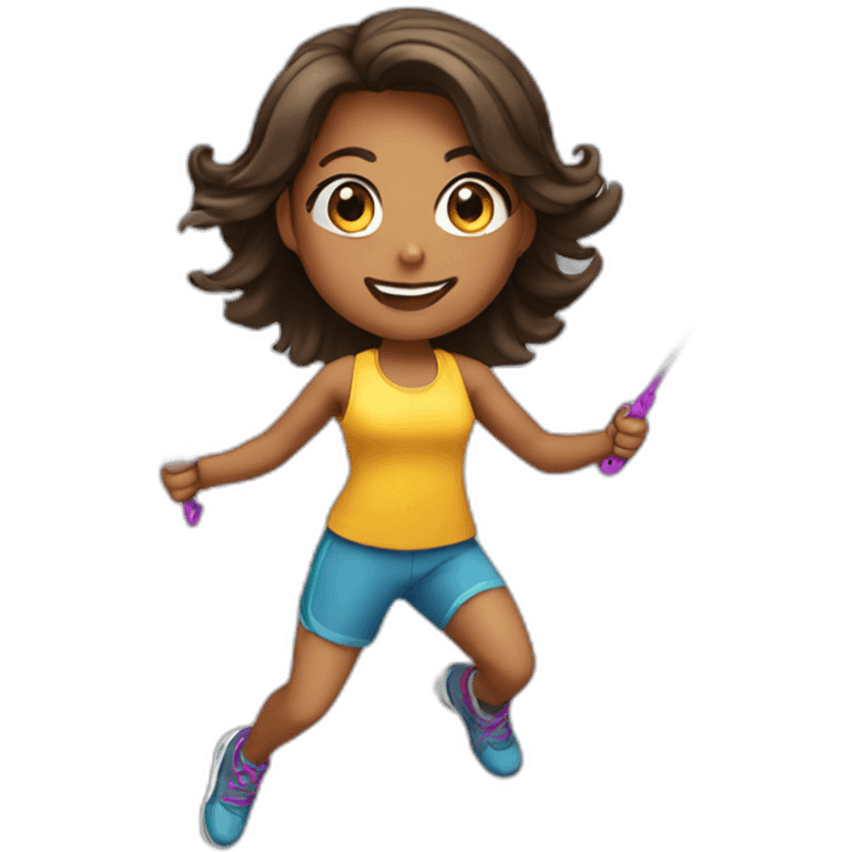 Girl jump roping emoji