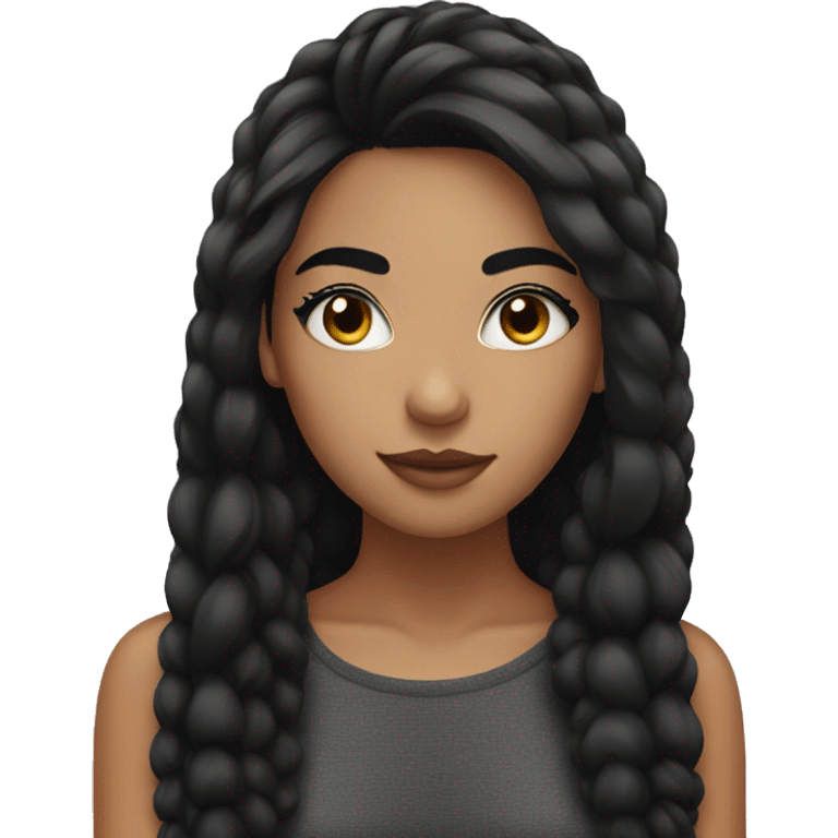 Girl with black hair and big lashes emoji