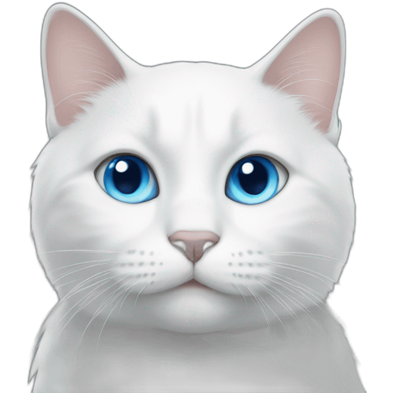 white cat with blue eyes emoji