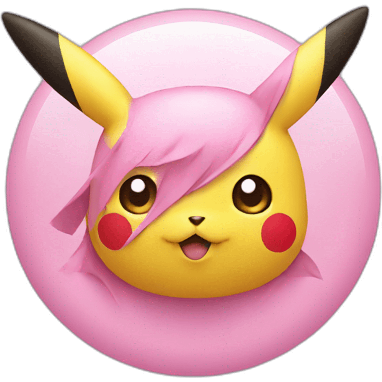 pikachu in pink round emoji