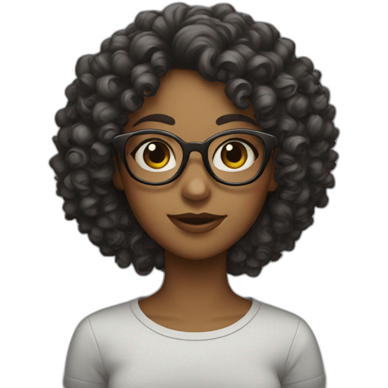 curly girl with glasses emoji