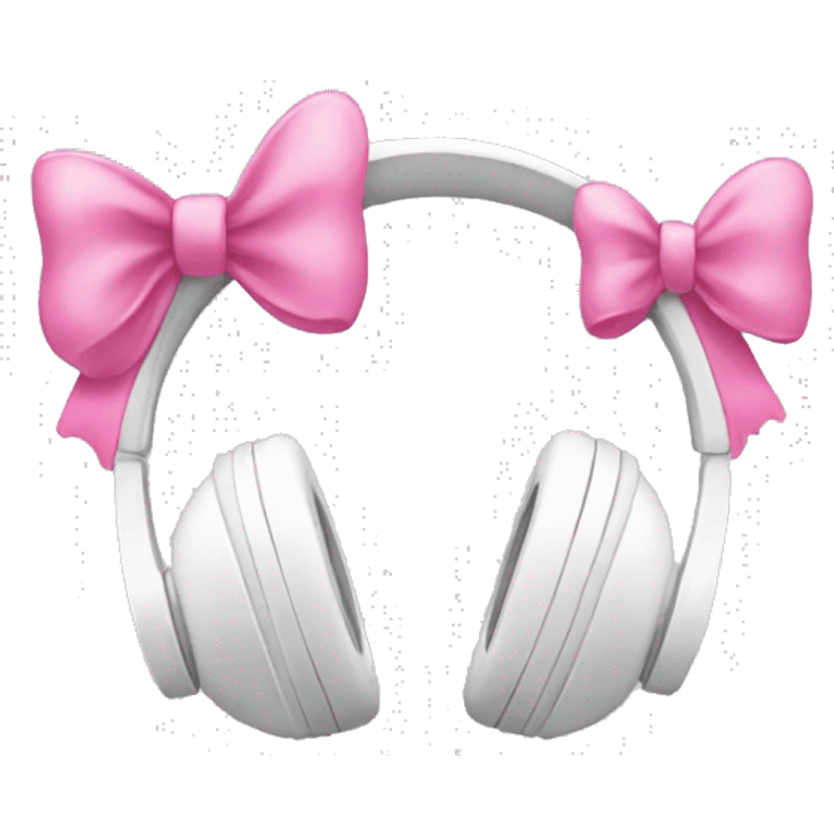 White headphones with pink bows emoji