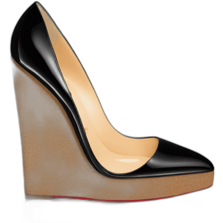 One WEDGE heel LOUBOUTIN black PATENT emoji