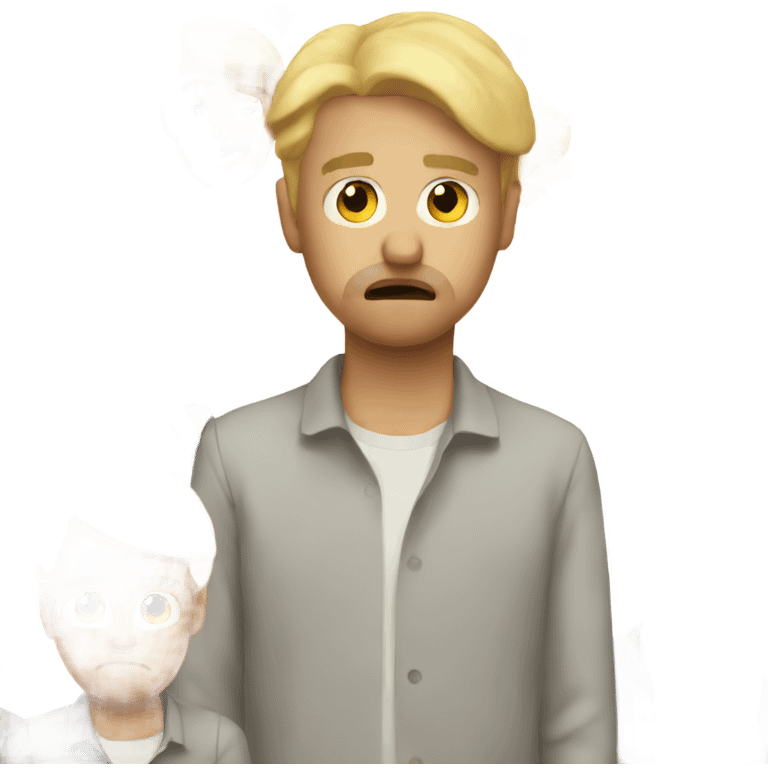 Blonde man sad on new years  emoji