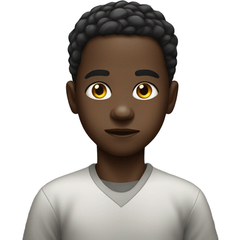 black hatian kid with a messed up flattop emoji