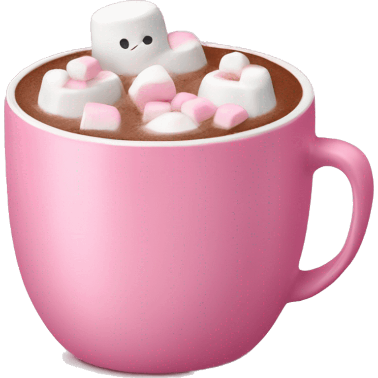 Hot chocolate with marshmallows in a little pink coffee cup emoji