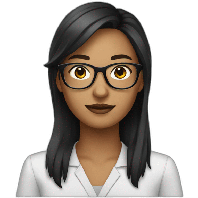 data analyst intern with glasses and black hairfemale emoji