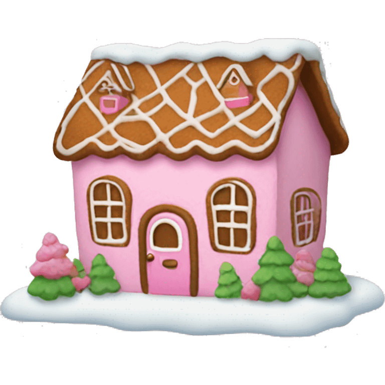 pink gingerbread house emoji