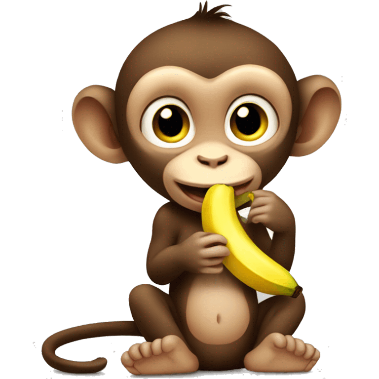 baby monkey eating a banana emoji