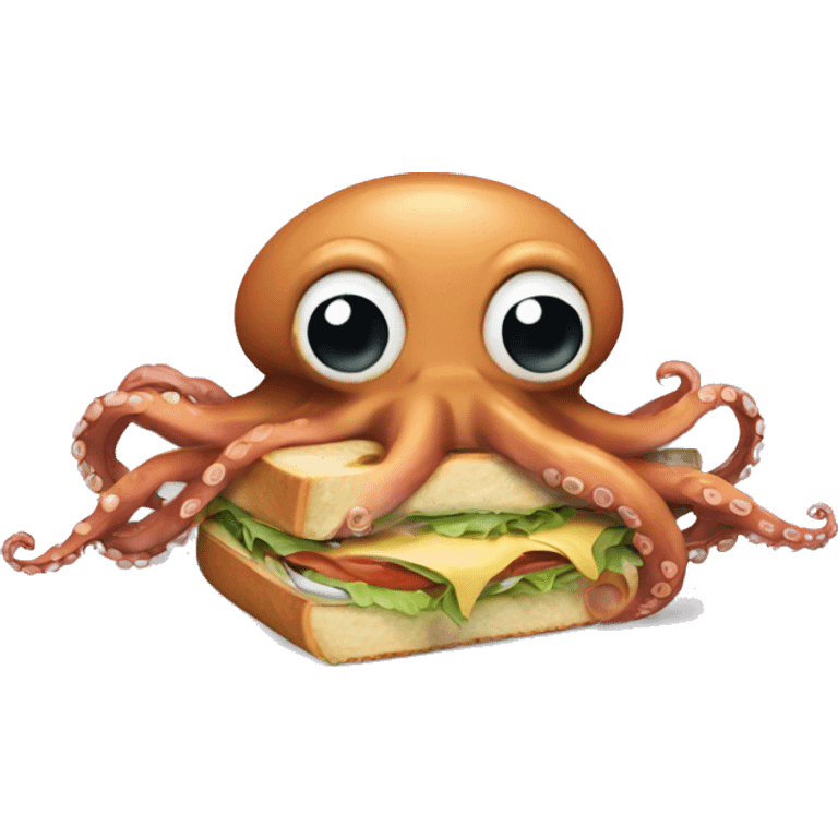 Octopus eating a sandwich  emoji