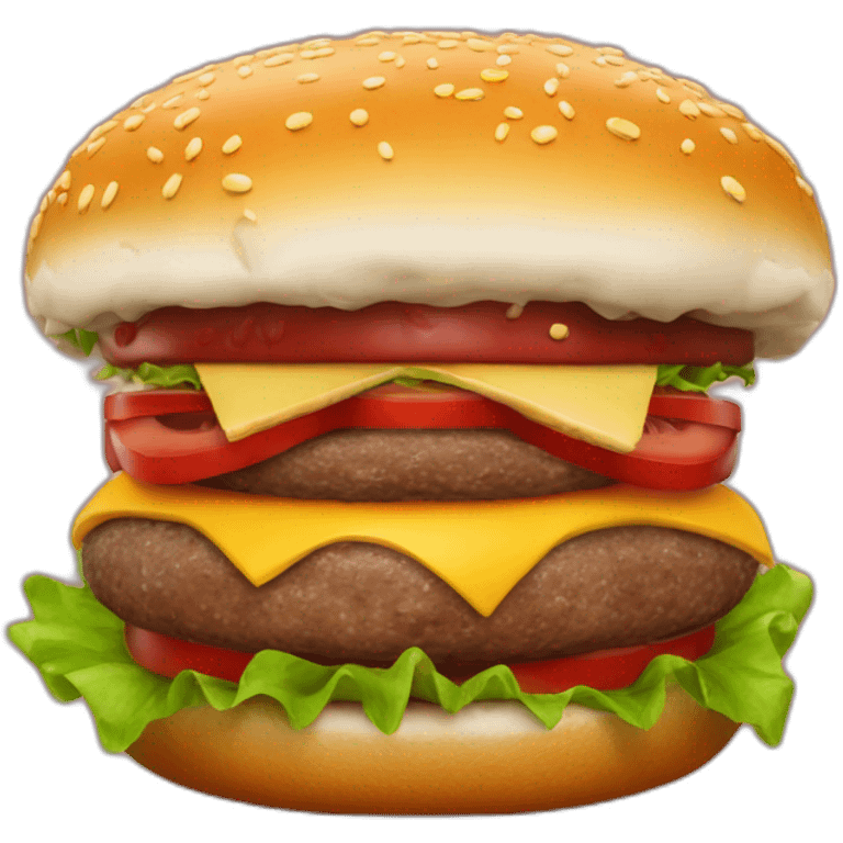 Hamburguer com formato de monstro emoji