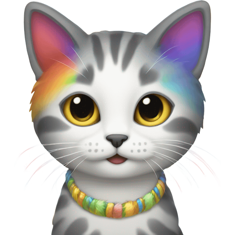 Cat with rainbow emoji