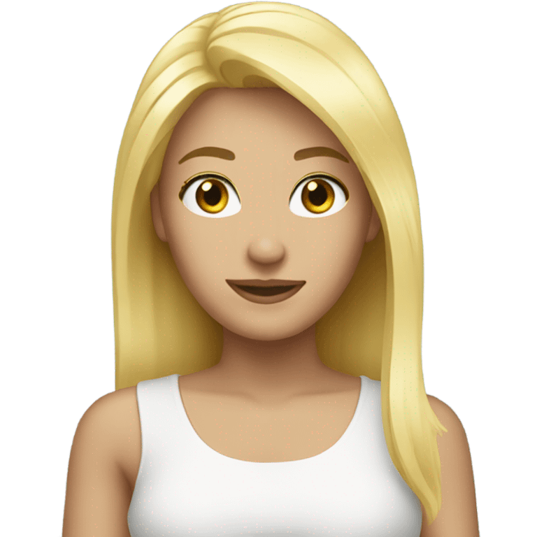 blonde with iphone emoji