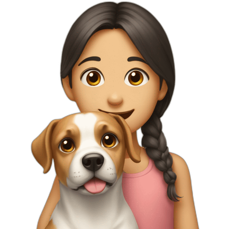 Chien et enfants emoji