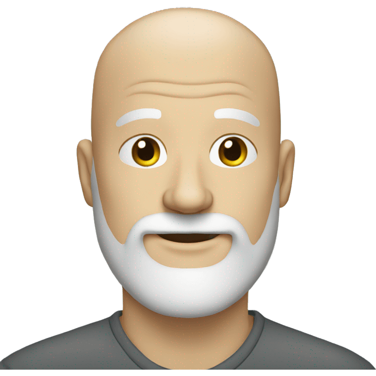 a white bald man with big beard. emoji