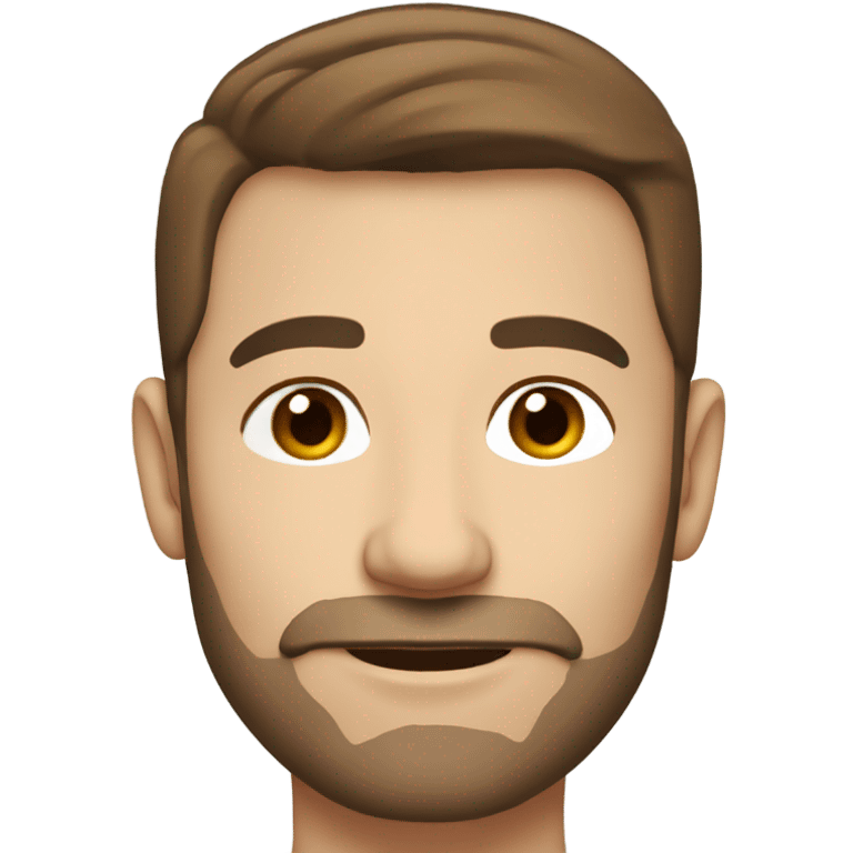 man with brown hair, white skin, and brown eyes, about 45 years old emoji