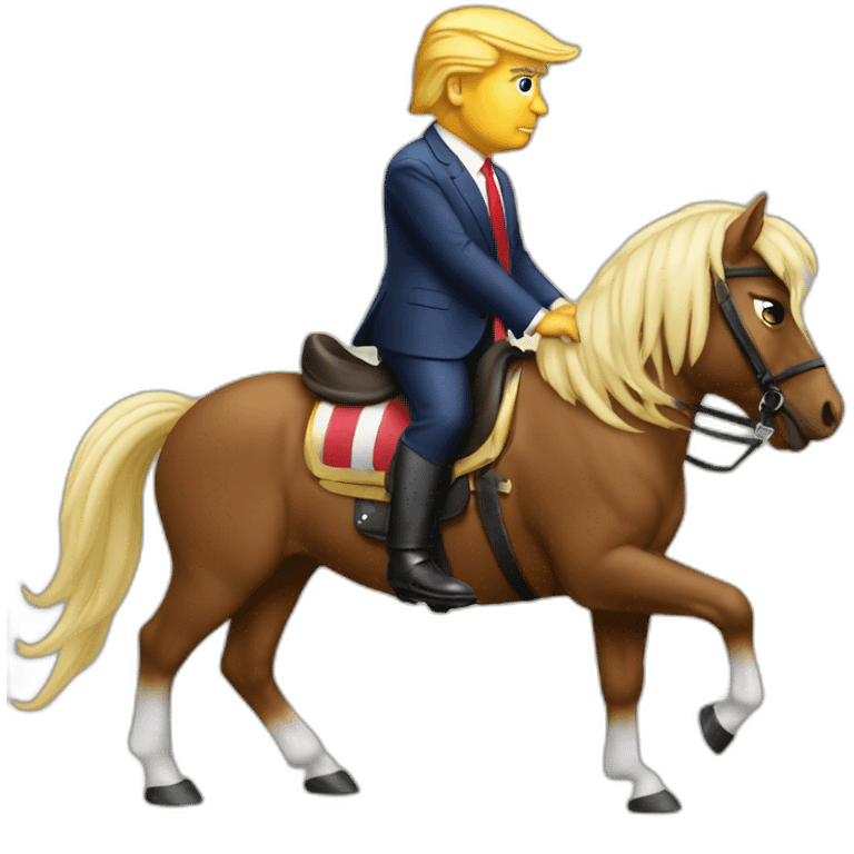 trump rides a pony emoji