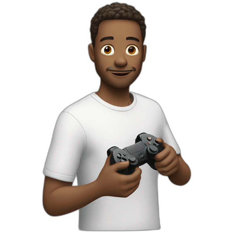 a white guy playing playstation emoji