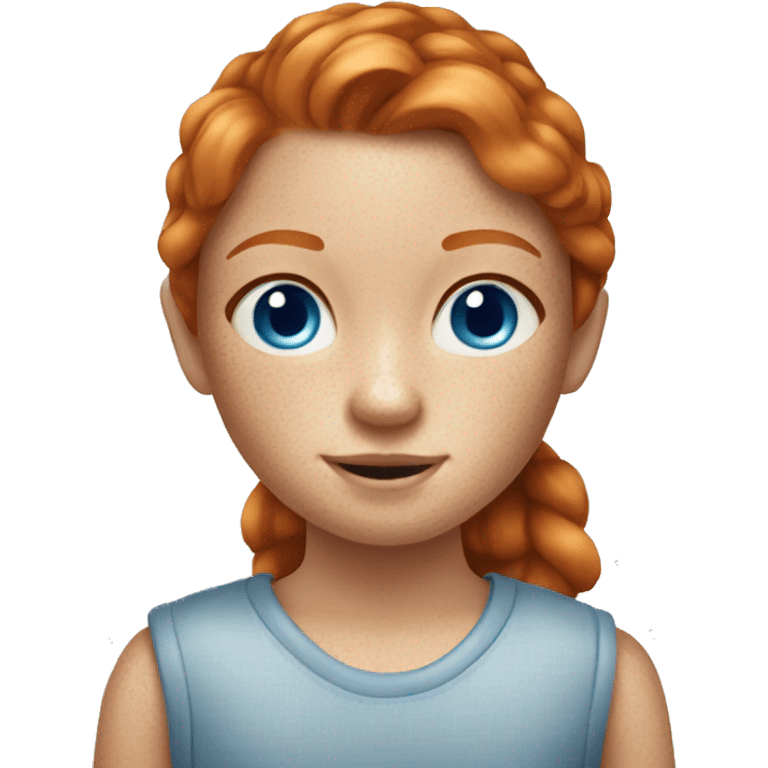 a ginger girl with blue eyes and freckles  emoji