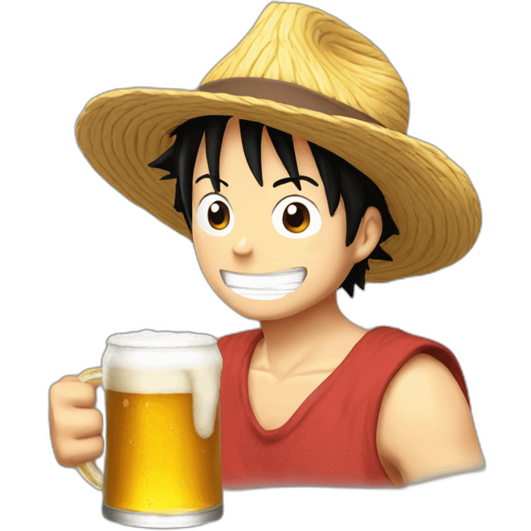 Luffy drink beer emoji