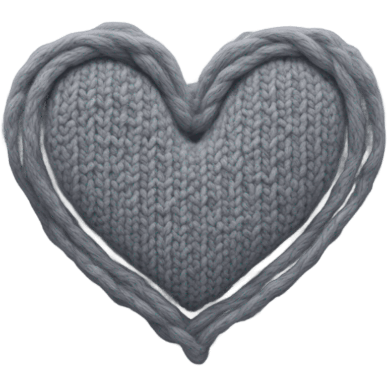 Grey knitted heart emoji