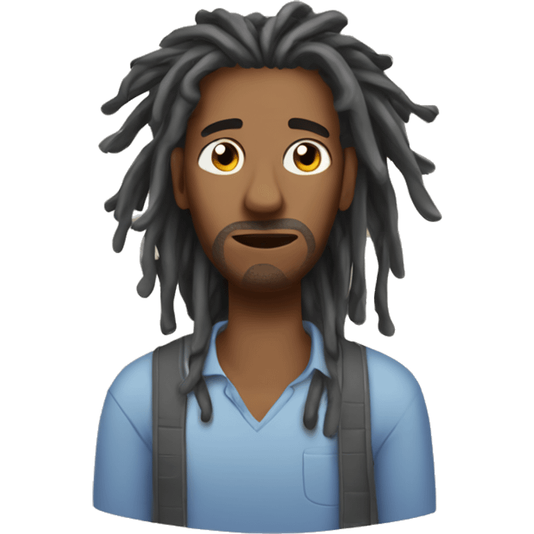 Exhausted Dad with locs emoji