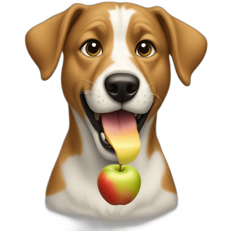 Dog eating apple emoji