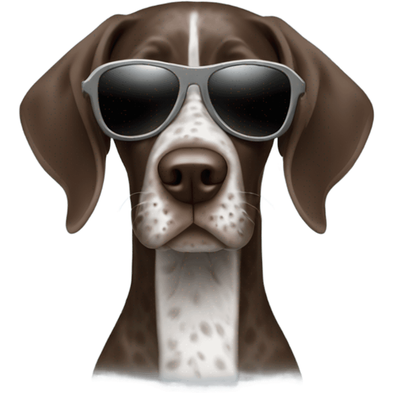 German shorthair pointer Dog with sunglasses on emoji