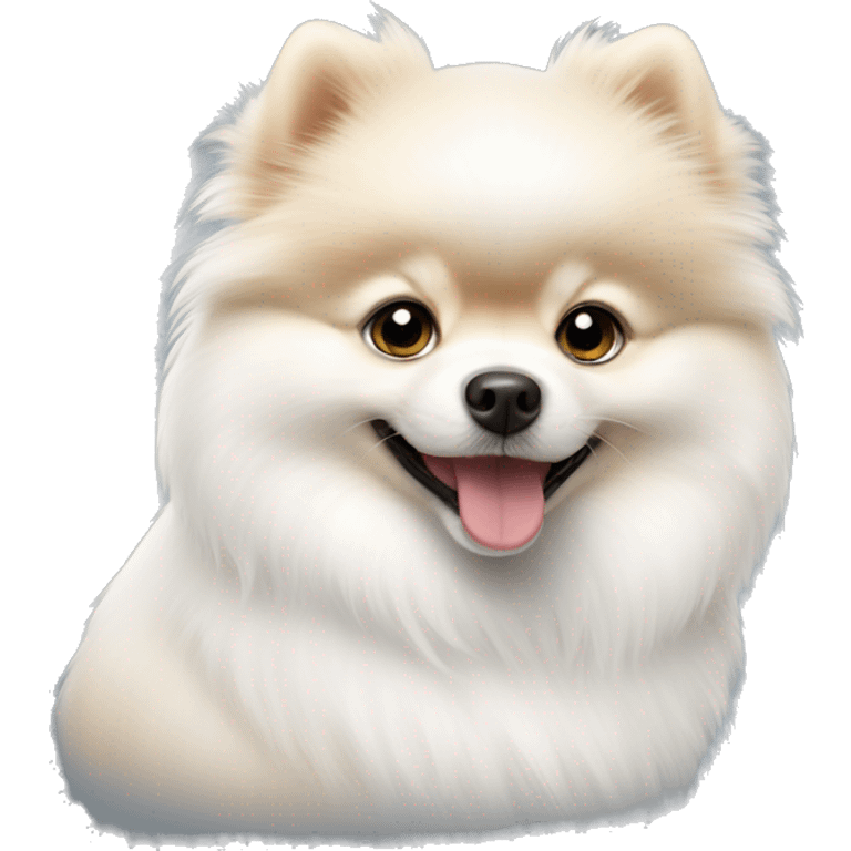 white pomeranian spitz puppy  emoji