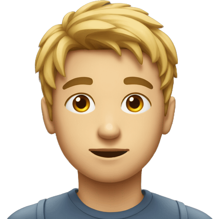 a young man face with who is thinkings hard emoji