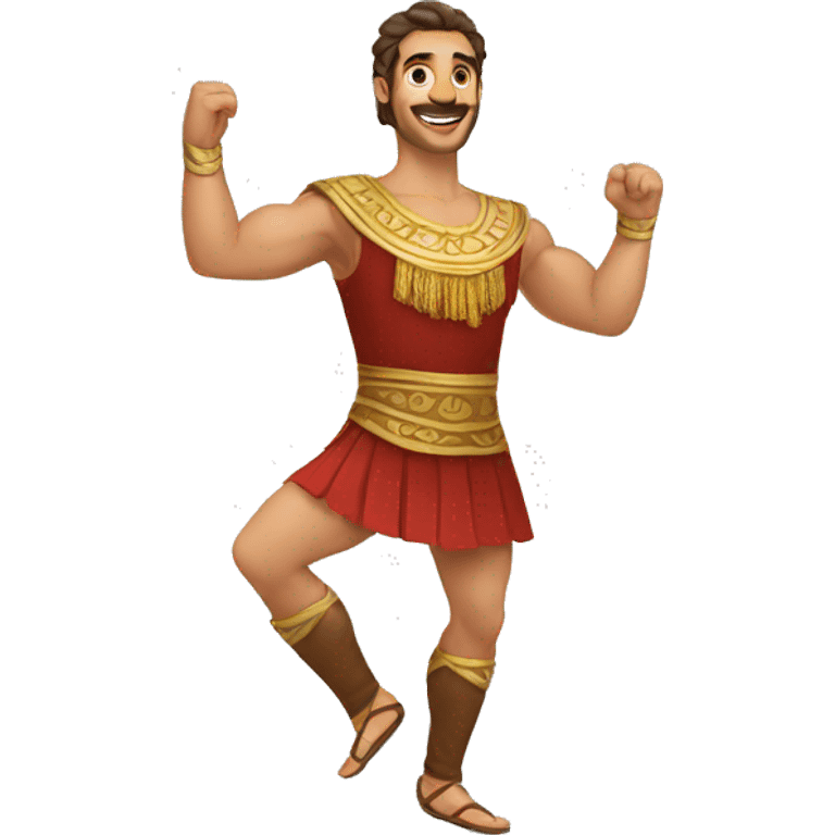 strong greek male traditional folk dancer happy emoji