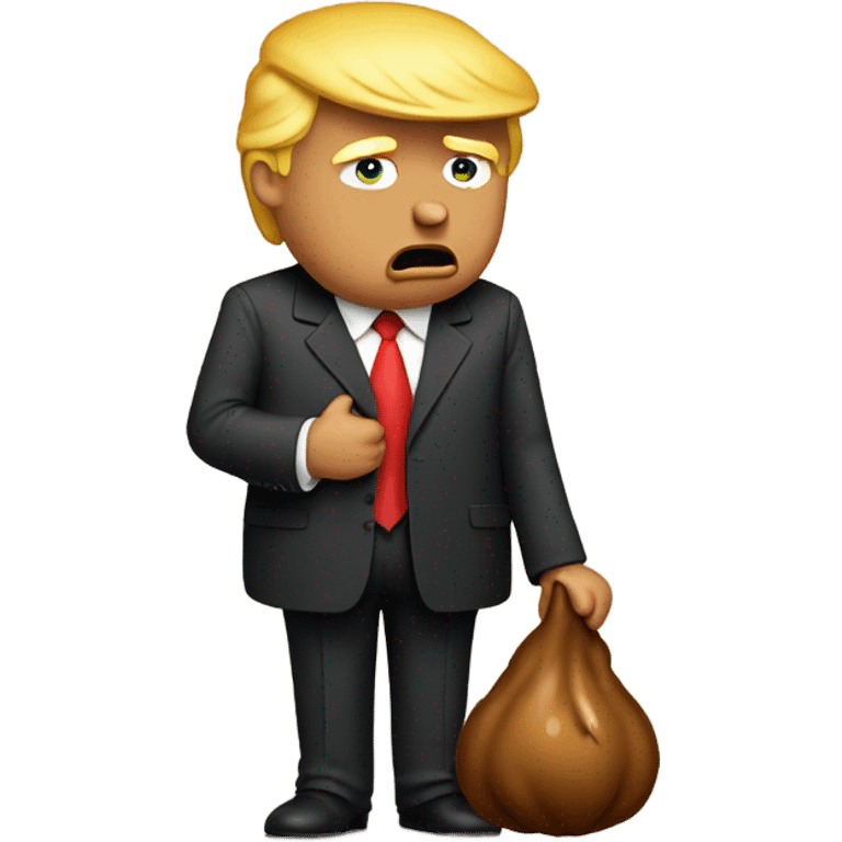 sad donald trump holding poop emoji emoji