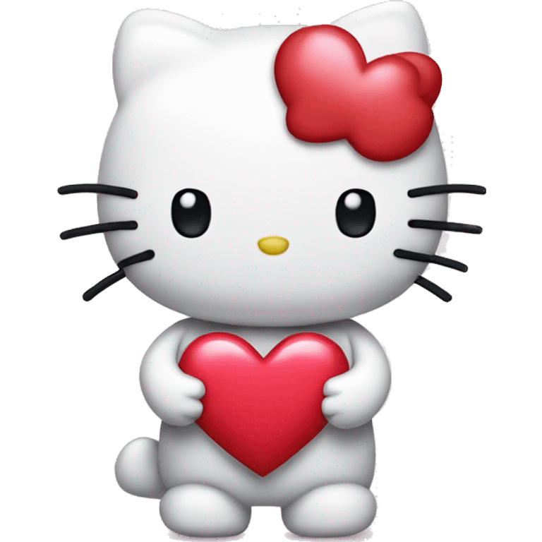 Hello kitty holding heart emoji