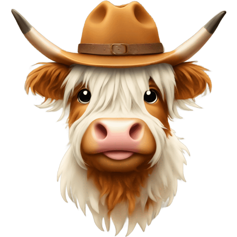 Highland cow with cowboy hat emoji