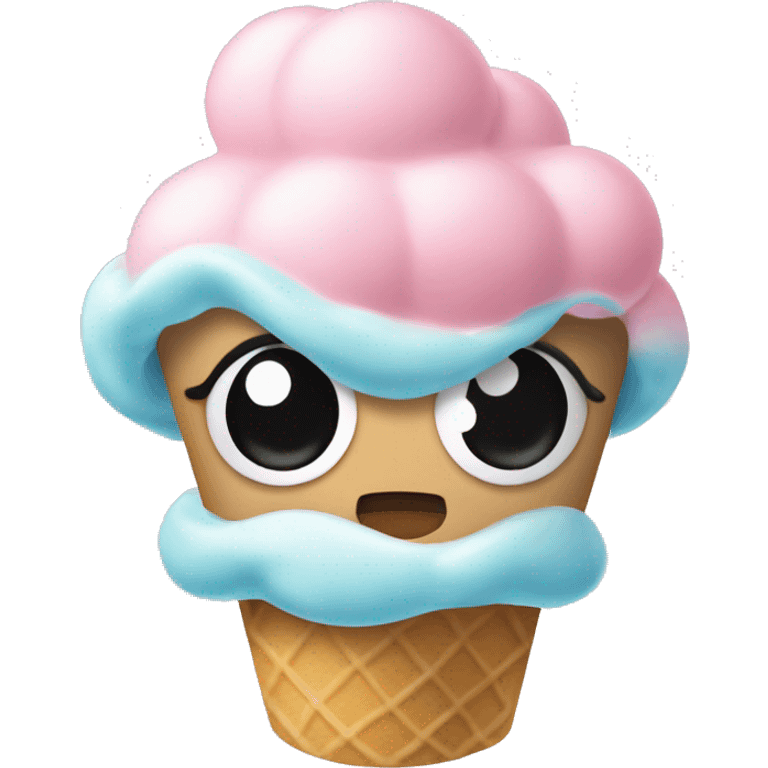 A bubbles from power puff girls shaped ice cream  emoji