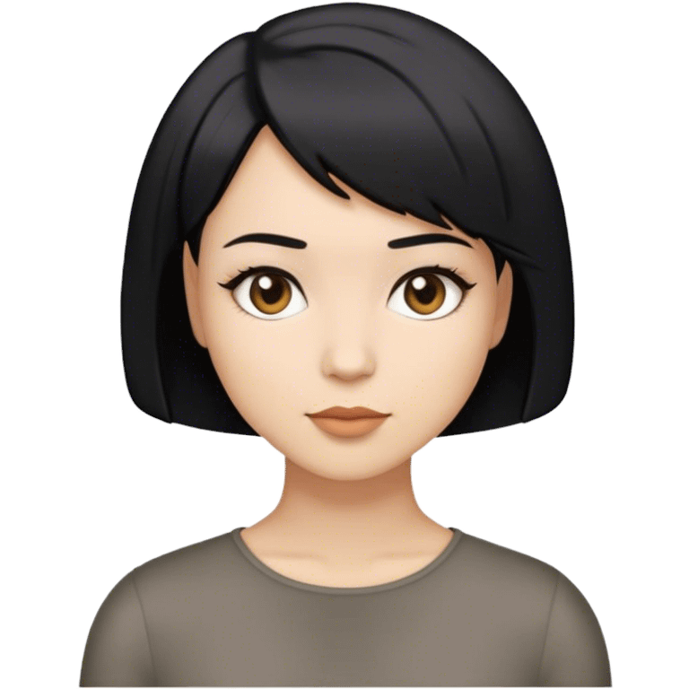 Woman with black short hair, bob hairstyle emoji