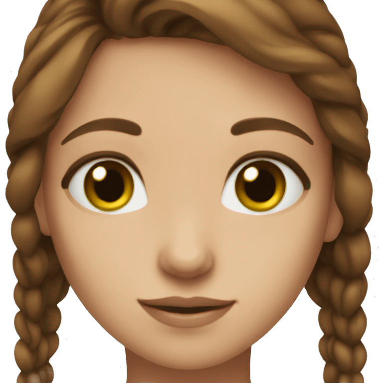 girl green eyes, brown hair  emoji