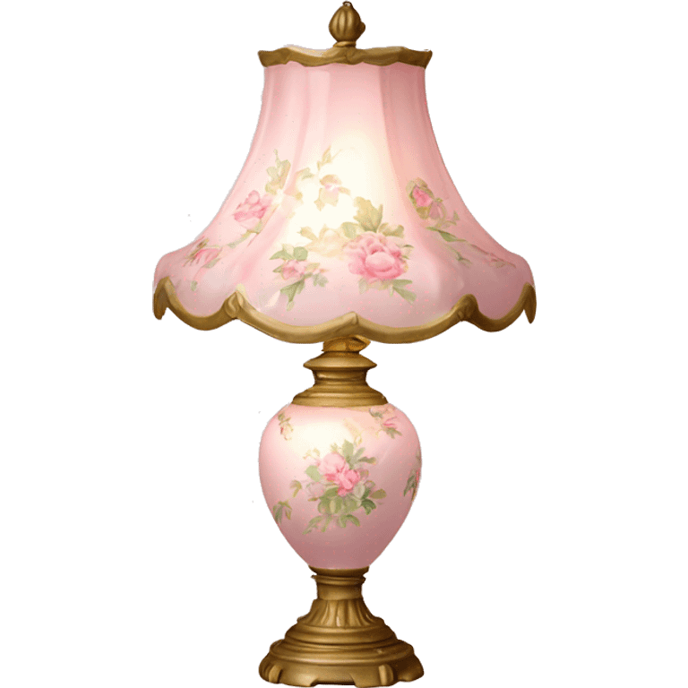 vintage rococo light pink dainty floral lamp emoji