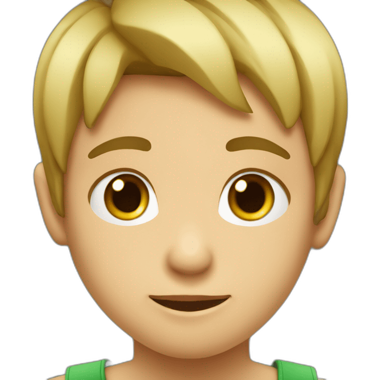 niño de 5 años rubio y con ojos verdes emoji