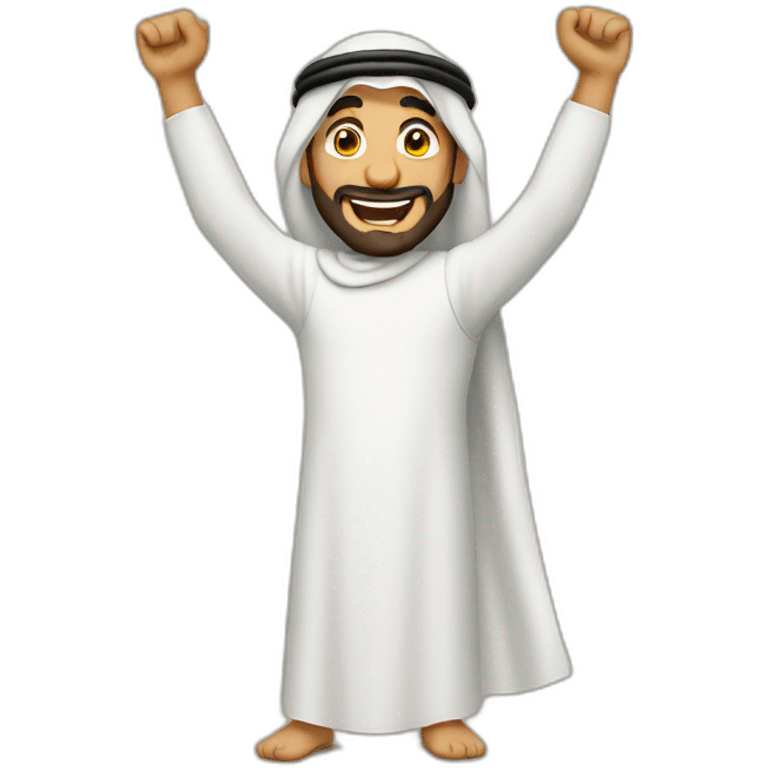 Arab man, cheering emoji