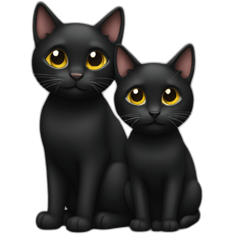 Two black cats emoji