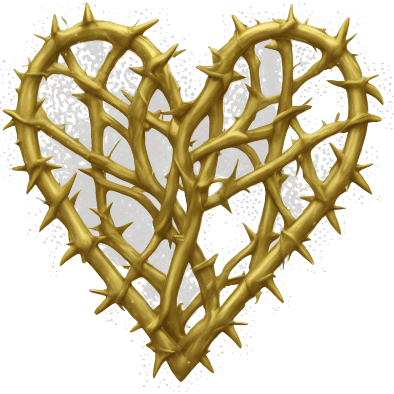 Gold thorny vine heart shaped border emoji